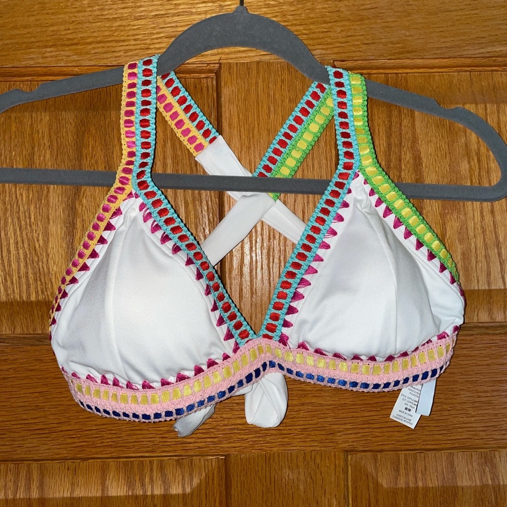 bar III crocheted bikini top